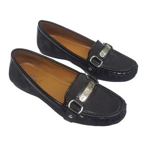 Coach "Felisha" Signature black jacquard loafers